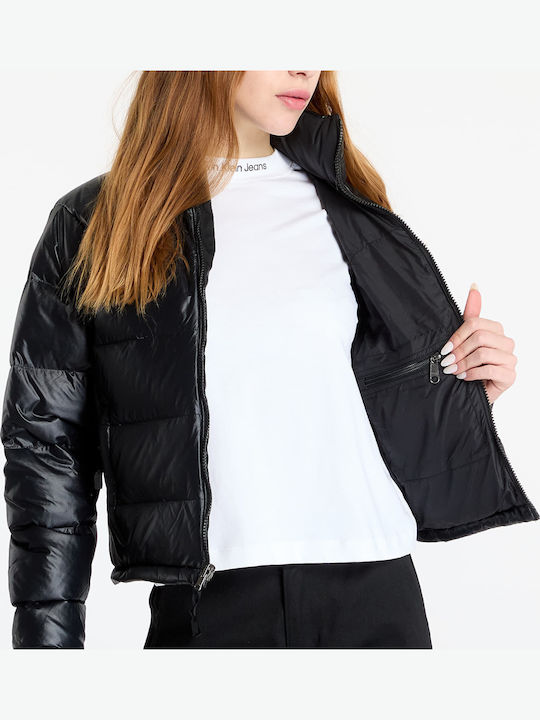 2000 Retro Nuptse Crop Γυναικείο Μπουφάν για Χειμώνα Tnf Black