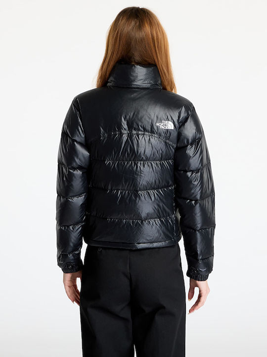 2000 Retro Nuptse Crop Γυναικείο Μπουφάν για Χειμώνα Tnf Black