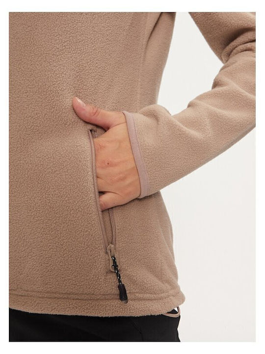 Fleece Damen Jacke in Beige Farbe