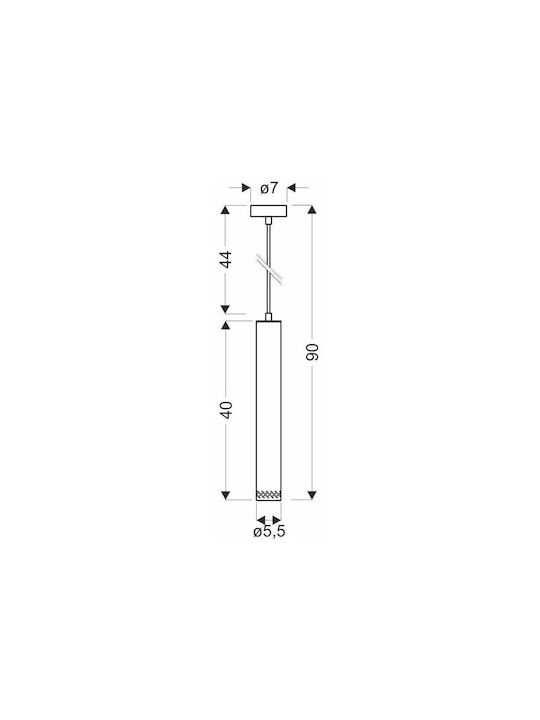 Candellux Висящо Осветително Тяло Черно с Цокъл GU10 7x7x90см.