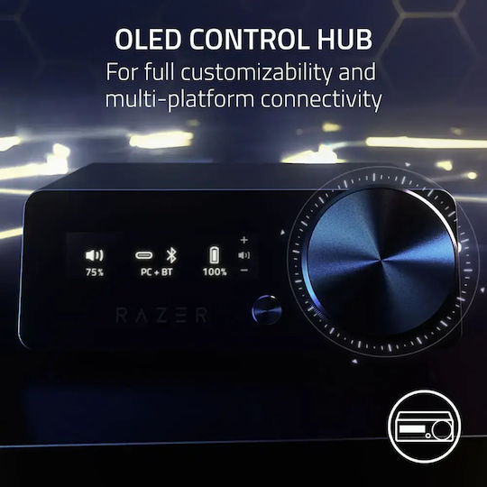 Razer Kraken V4 Pro & OLED Control Hub Wireless On Ear Gaming Headset with 3.5mm / Bluetooth / USB Connectivity