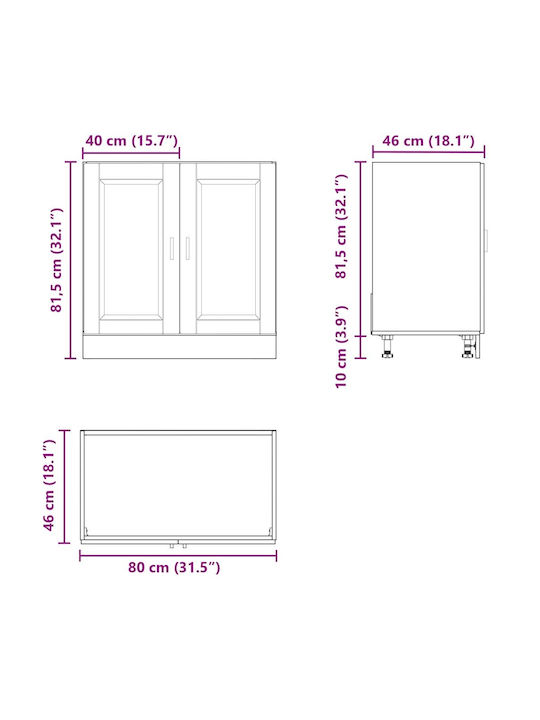 Sink Cabinet Black 80x46x81.5pcs