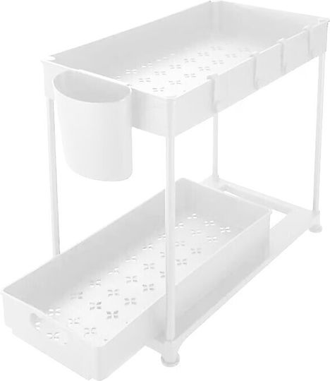 TimelessTools Ραφιέρα Ντουλαπιού Πλαστική 33x40x23εκ. 2τμχ Λευκή