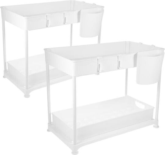 TimelessTools Ραφιέρα Ντουλαπιού Πλαστική 33x40x23εκ. 2τμχ Λευκή