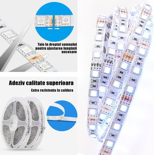 Zafit Inteligent Bandă LED Wi-Fi RGB Lumină 5m Tip SMD5050 cu Telecomandă & Controler WiFi