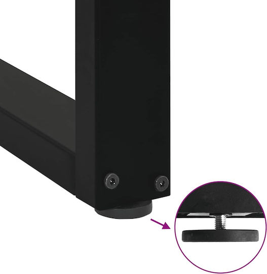 vidaXL Metallic Furniture Leg 2 Pieces Suitable for Table / Coffee Table 50x42x42cm Black
