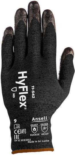 Ansell Hyflex Mănuși de Lucru Negre Latex/Nitril 1buc
