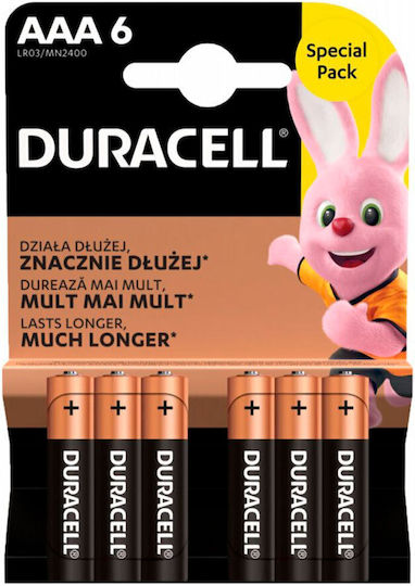 Duracell Baterii Alcaline AAA 1.5V 6buc