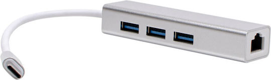 Diva Hub 3 Θυρών USB 3.0 με σύνδεση USB-A / Ethernet