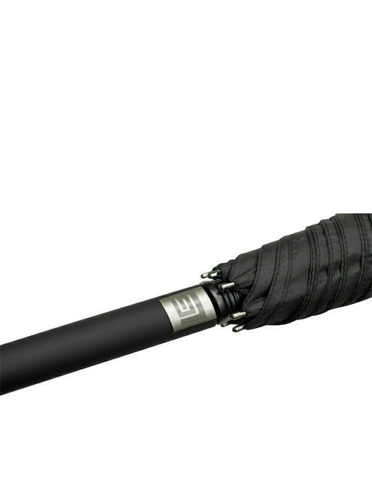 Guy Laroche Windproof Automatic Umbrella with Walking Stick Black & Red