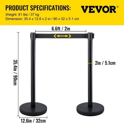 Vevor Safety Barrier Post Black ZGGLZHSTZXJT6TNEXV0