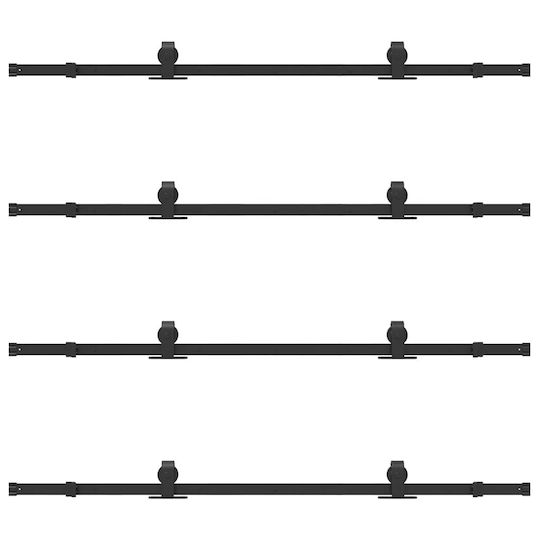 vidaXL Sliding Door Mechanism for Interior Door 366cm Black