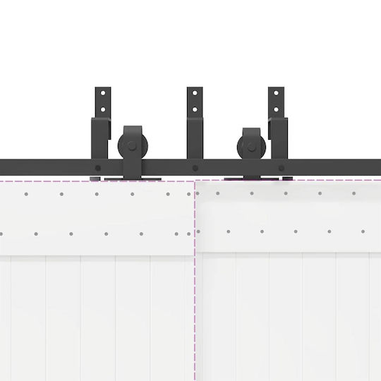 vidaXL Sliding Door Mechanism for Interior Door 366cm Black