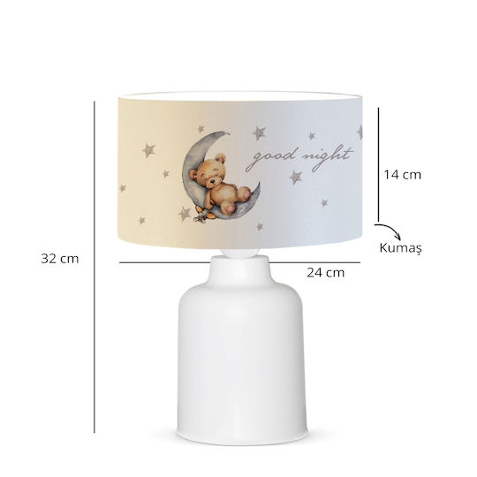 GloboStar Led Kids Portable Lamp Moon White 24x24x32εκ.