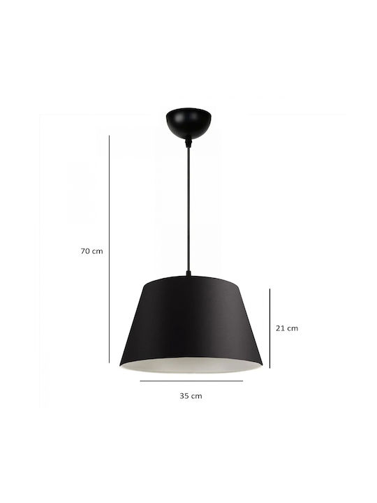 GloboStar Triangle Pendant Light Black with Socket E27 37x37x70cm