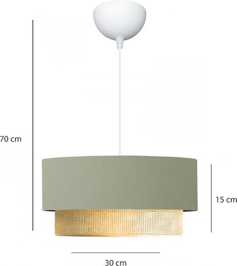 GloboStar Biggie Κρεμαστό Φωτιστικό Τιρκουάζ με Ντουί E27 30x30x70εκ.