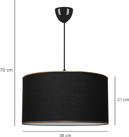 GloboStar Lofty Hängelampe Schwarz mit Fassung E27 38x38x70cm.