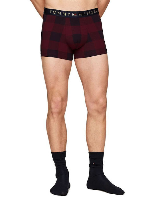 Men's Boxer Blue-burgundy