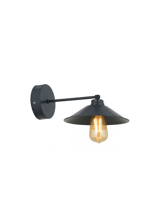 GloboStar Modern Lamp Wall with Socket E27 Black 21.5x21.5x27cm