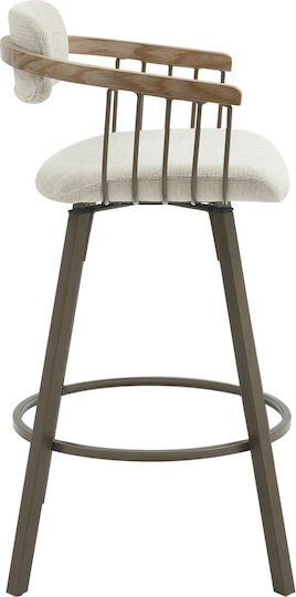Hocker Bar mit Rückenlehne Gepolstert mit Stoff Lang Copper-ecru 51.5x48.5x89.5cm