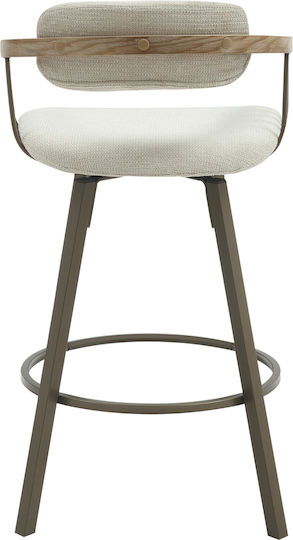 Hocker Bar mit Rückenlehne Gepolstert mit Stoff Lang Copper-ecru 51.5x48.5x89.5cm