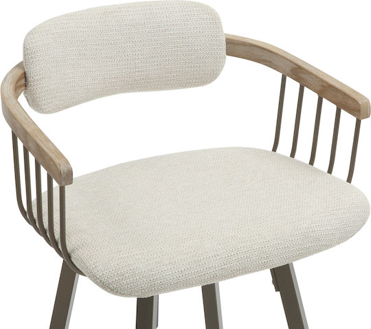 Hocker Bar mit Rückenlehne Gepolstert mit Stoff Lang Copper-ecru 51.5x48.5x89.5cm