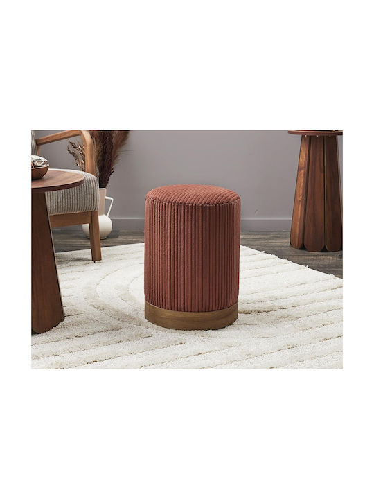 Stool For Living Room Upholstered with Fabric Terracotta 30x30x40cm