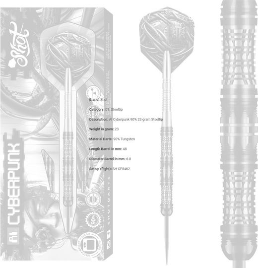 Shot Ai Cyberpunk 90% 23 Gram Steeltip Darts
