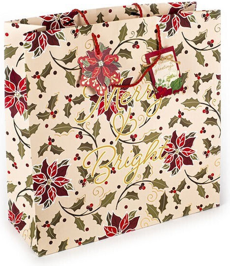 Tri-Coastal Design Merry Bright Коледна Чанта За Подарък Бежова