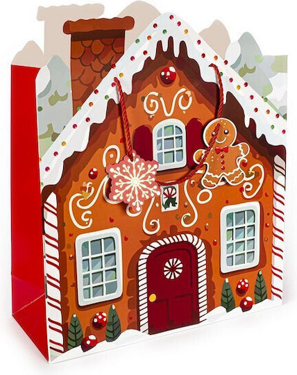 Tri-Coastal Design Gingerbread Paper Christmas Gift Bag Brown