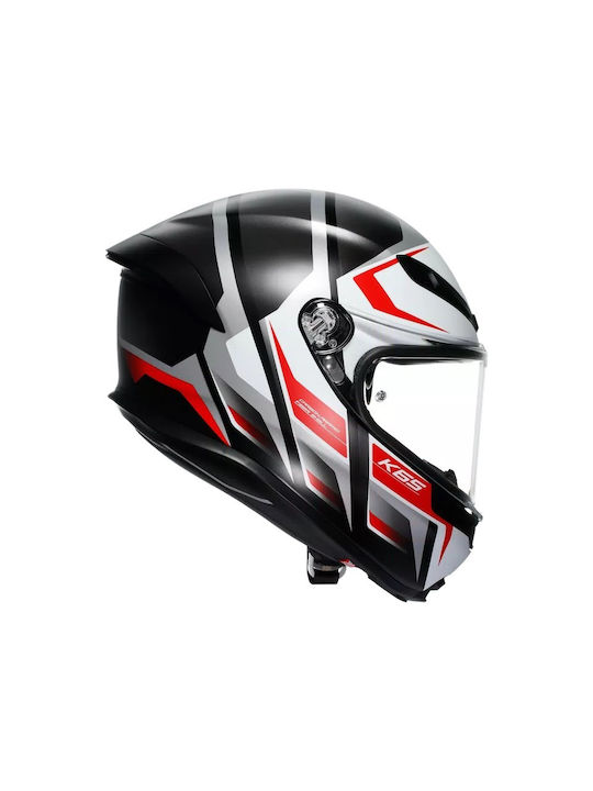 AGV MPLK Karve Matt Black/White/Red Motorcycle Helmet Full Face ECE 22.06 1220gr with Pinlock 18395001.025