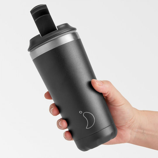 Chilly's Glass Thermos Stainless Steel BPA Free 500ml Black