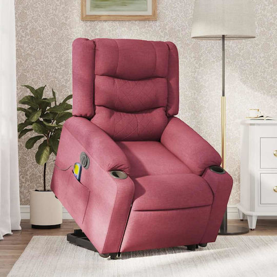 Fotoliu Relax Masaj cu Puf Burgundia 77x93x99cm