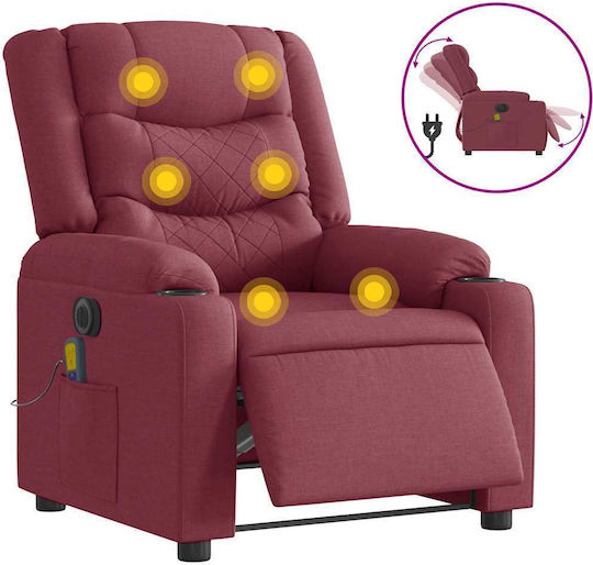 Relaxsessel Friseurwaschbecken mit Fußhocker Bordeaux 77x93x99cm