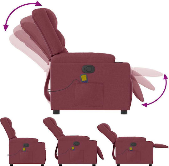 Relaxsessel Friseurwaschbecken mit Fußhocker Bordeaux 77x93x99cm