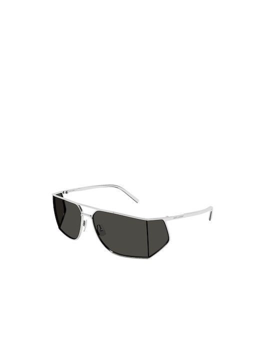 Ysl Men's Sunglasses with Silver Metal Frame and Gray Mirror Lens SL 750 002