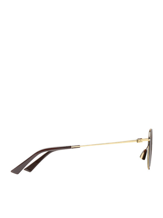 Bottega Veneta Unisex Sunglasses with Beige Plastic Frame and Brown Lens BV1268S 002