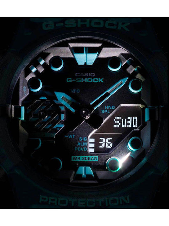 Casio G-shock Analog/Digital Men's Watch 46mm Chronograph Battery with Turquoise Rubber Strap