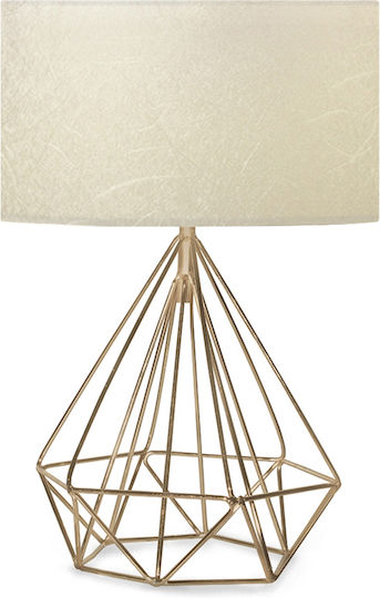 GloboStar Diamond Metal Table Lamp for Socket E27 with Gold Shade and Base