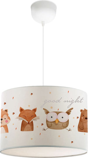 GloboStar Kids Fabric Single Ceiling Light E27 Owl 70cm