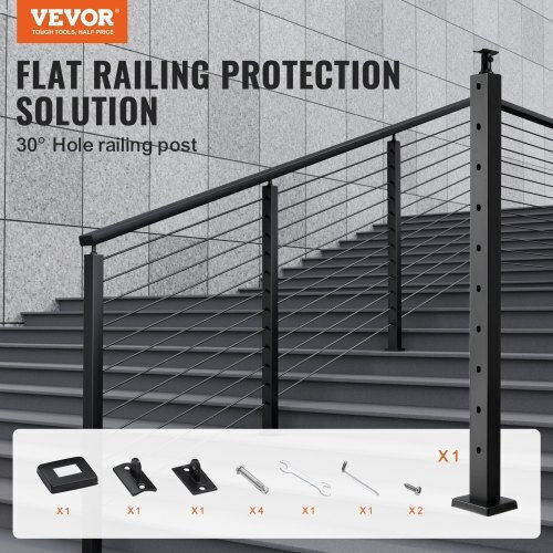 Vevor Railing Post 36x1x2in 30° Black 1pc 1jzlgzhs91424hs5gv0