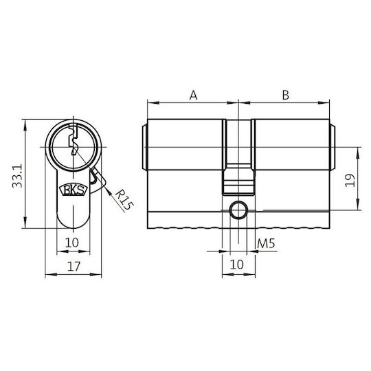 Gretsch-Unitas Cilindru de Încuietoare 62mm (31-31) cu 3 Chei
