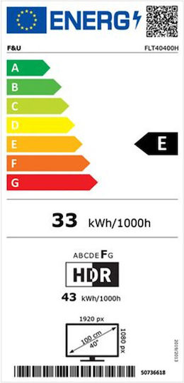 F&U Smart Television 40" Full HD LED FLT40400H HDR (2024)