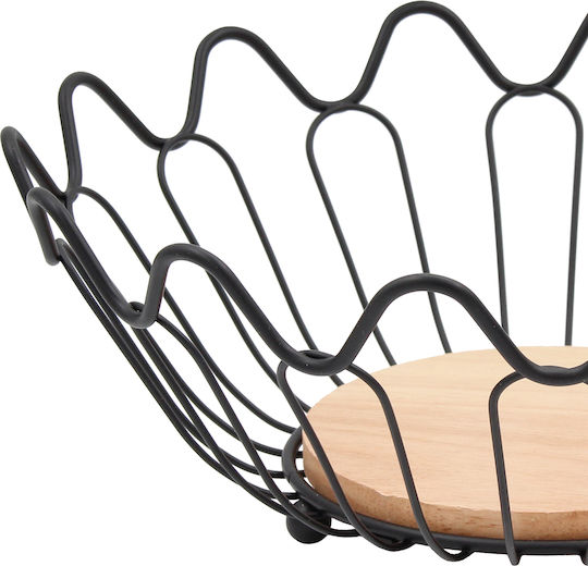 Keskor Obstschale Metallisch Schwarz 28x28x10cm