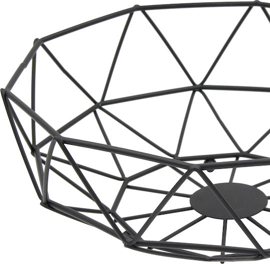 Keskor Obstschale Metallisch Schwarz 27x27x10cm