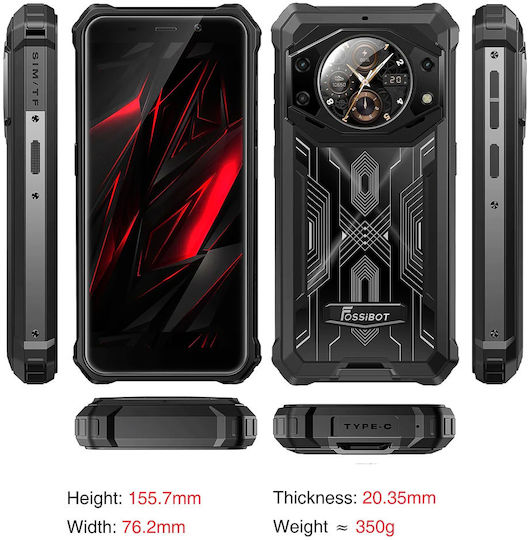 Fossibot F101 Pro Dual SIM (8/256GB) Ανθεκτικό Smartphone Μαύρο