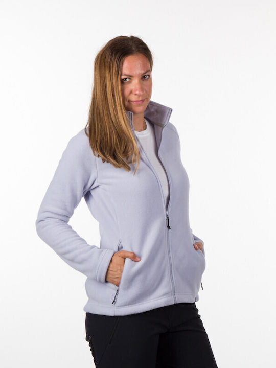 Women's Cardigan with Zipper Purple