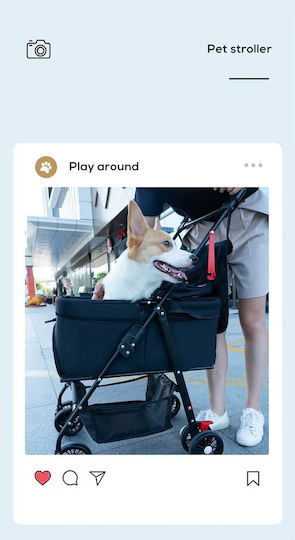 Dog/Cat Carrying Blue Stroller L50xW59xH96cm