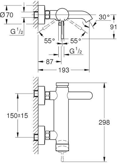 Grohe Built-in Faucet Mixer for Shower Gold