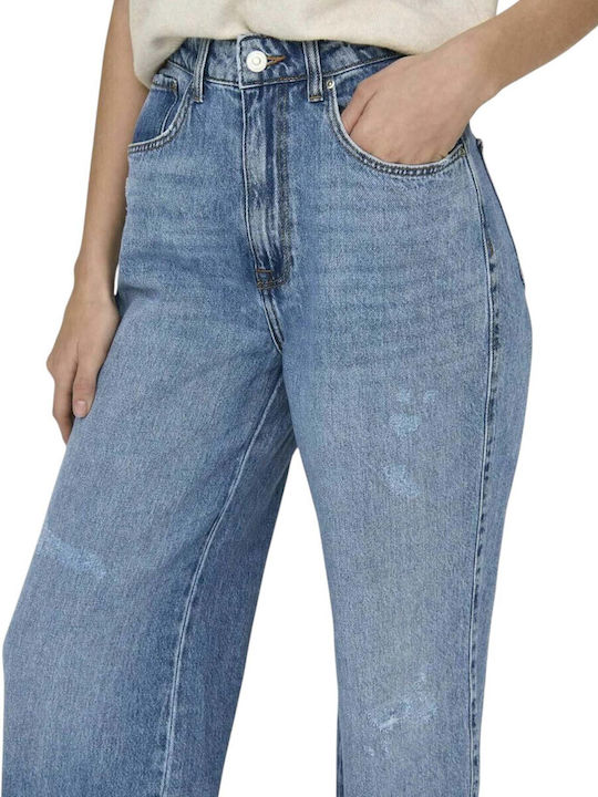 Hope Women's Jean Trousers in Wide Line Light Blue Denim Blue